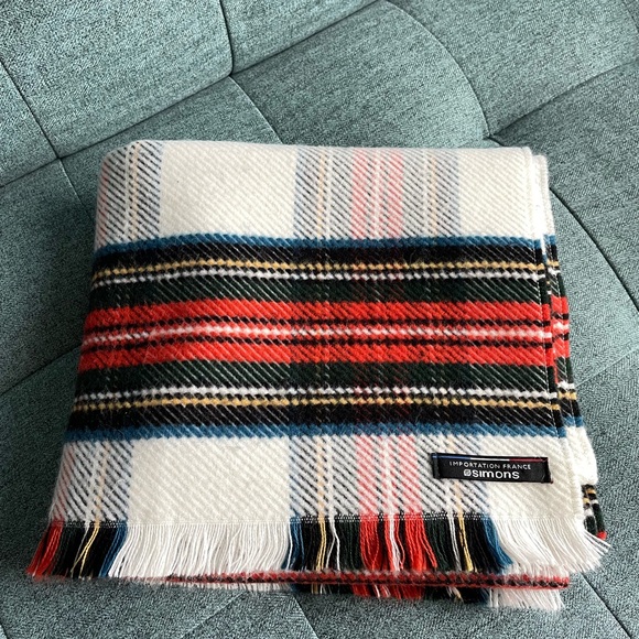 Simons Plaid Scarf - Red, Black, White - Picture 1 of 4